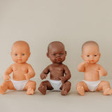 Muñeco Miniland Baby, niño africano, 32 cm, anatómicamente correcto