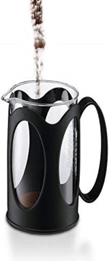 Cafetera Bodum Kenya - 1L / 8 Tazas - Prensa Francesa Manual Vidrio Borosilicato y Acero Inoxidable - Apta para Lavavajillas - Fabricada en Portugal