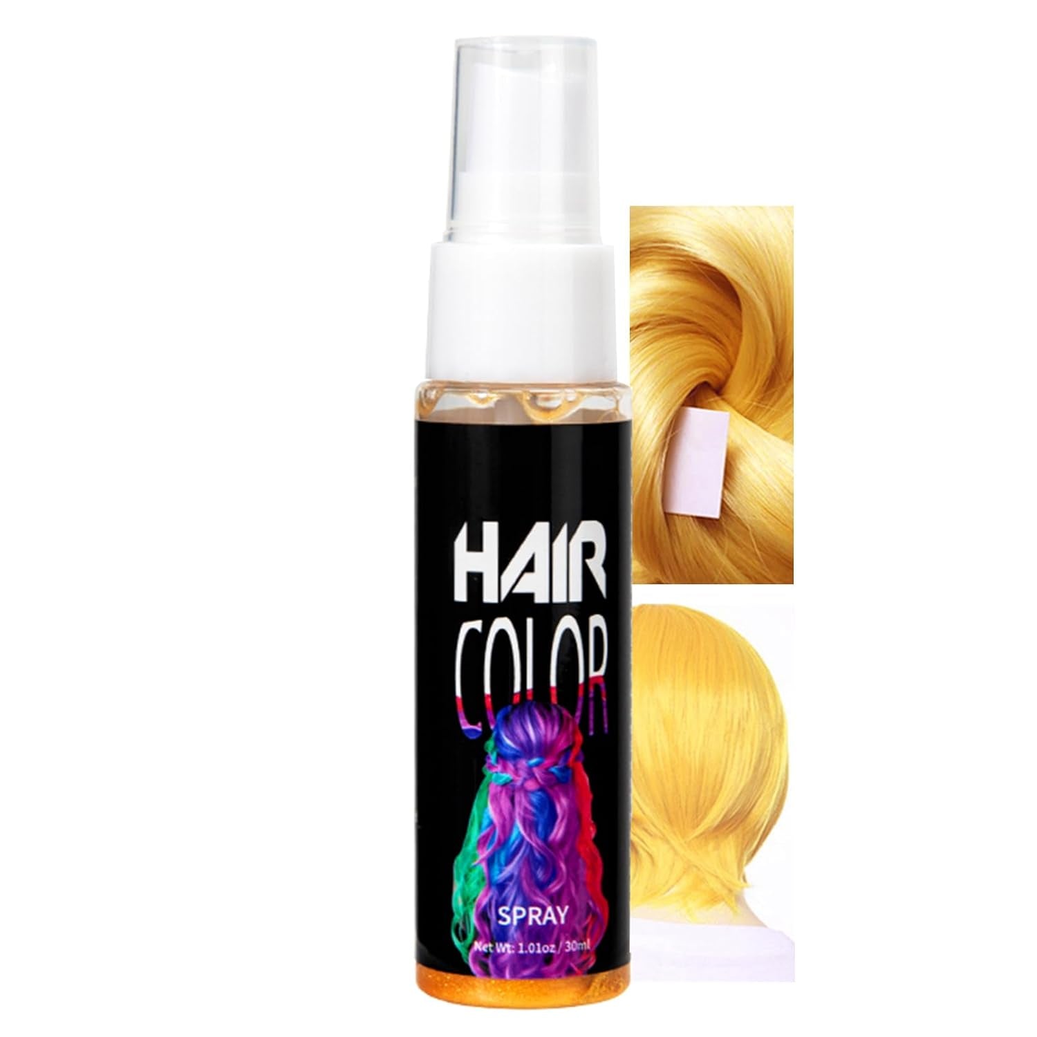 Color en Spray para el Cabello, Tinte Temporal en Spray Rojo, Tinte para el Cabello de Color Rojo, Tinte para el Cabello Lavable, Spray de Color Rojo Vivo, Tinte para el Cabello Instantáneo, Tinte para el Cabello para Carnaval, Halloween, Cosplay, Tinte para el Cabello de Fiesta Naty Shop Gold 30 Ml (1 Paquete)