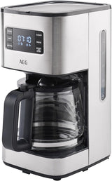 Cafetera espresso AEG Deli 5, 1,5 l, temporizador programable, función mantener caliente, parada de seguridad, indicador de nivel de agua, dosificación óptima, función antigoteo, acero inoxidable, CM5-1-6ST