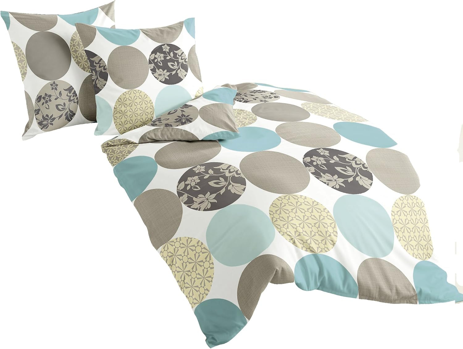 Ropa de Cama Bierbaum, maco-satén, Diseñado en Alemania, modelo 6383 turquesa 02, 155X220 Cm + 80X80 Cm, tamaño confort Camas y Mantas Besuche den Bierbaum-Store Turquesa 200X200 Otras muestras