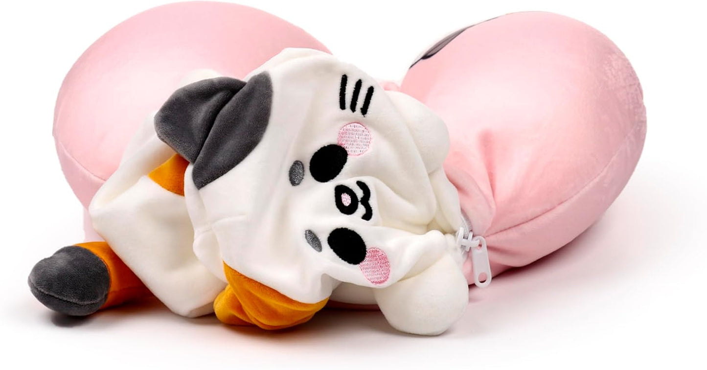 Puckator Swapseazzz Almohada de Viaje de Felpa 2 en 1 Lola La Gatta Blanco Almohadas de Viaje Estándar Naty Shop