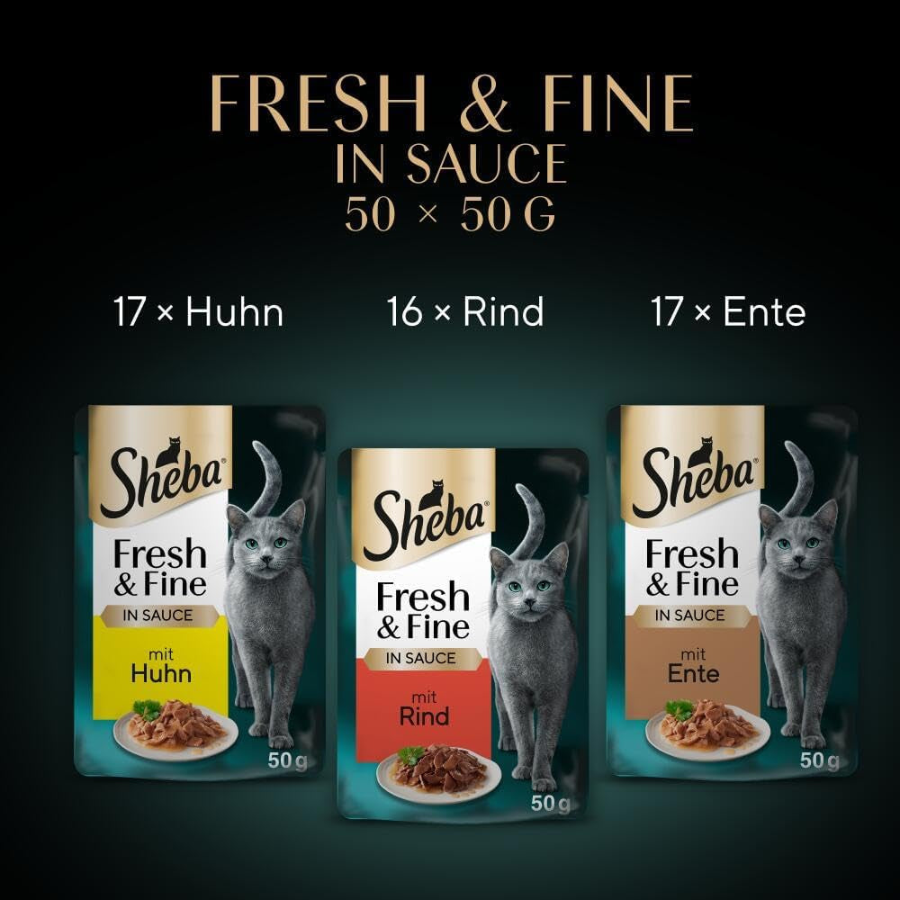 Sheba CATCARE Bolsa húmeda fresca y fina (carne) Trozos en salsa Adulto 50G Multipack Estándar