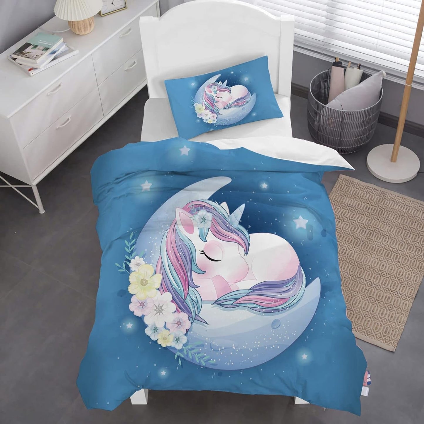 Ropa de cama infantil, Unicornio Soft, microfibra Ropa de cama infantil Naty Shop Unicornio 135X200 Cm