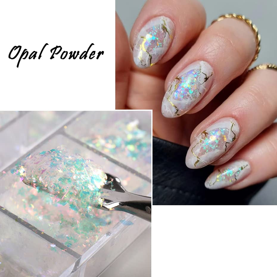 JMEOWIO Nail Glitter 12 rejillas Aurora Nail Art accesorios de decoración diseño de uñas