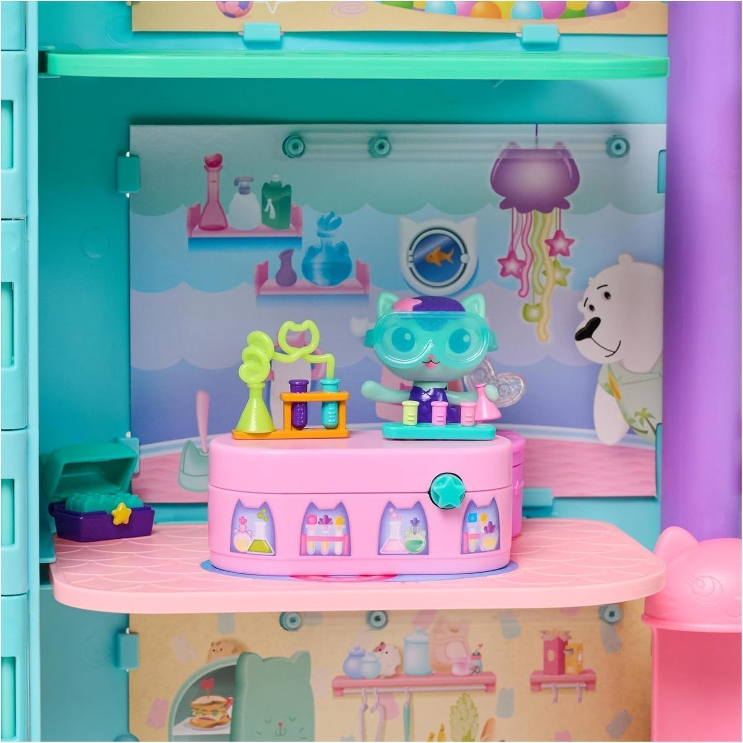 Casa de muñecas Gabby™S, paquete de muebles Bobble Kitty con figura de gato suricata con muebles y accesorios para casa de muñecas, a partir de 3 años Casas de muñecas Naty Shop