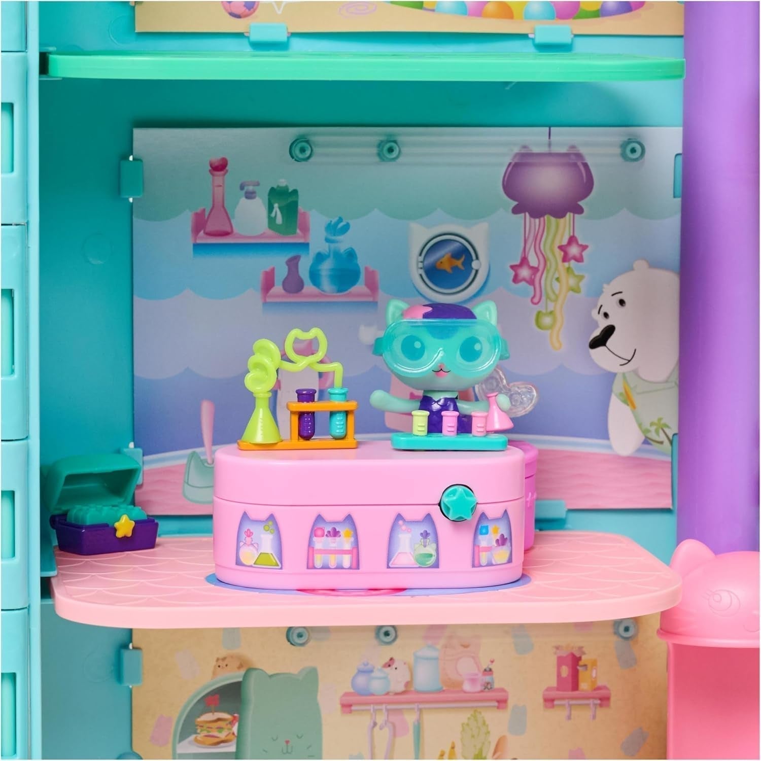Casa de muñecas Gabby™S, paquete de muebles Bobble Kitty con figura de gato suricata con muebles y accesorios para casa de muñecas, a partir de 3 años Casas de muñecas Naty Shop