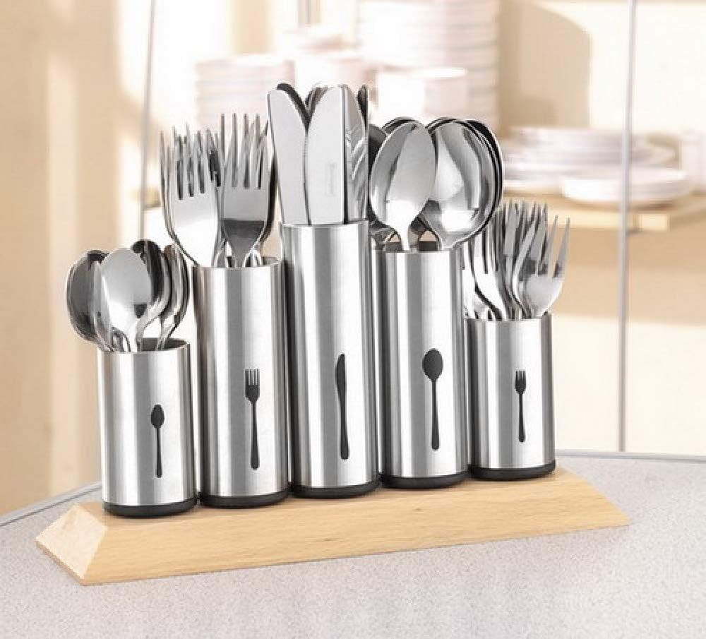 Portacubiertos de acero inoxidable, 1 paquete, Plata Naty Shop Kitchen