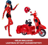 Bandai - Miraculous Ladybug - Patinete Miraculous Switch'n Go + Muñeca articulada Ladybug Lucky Charm de 26 cm - P50668