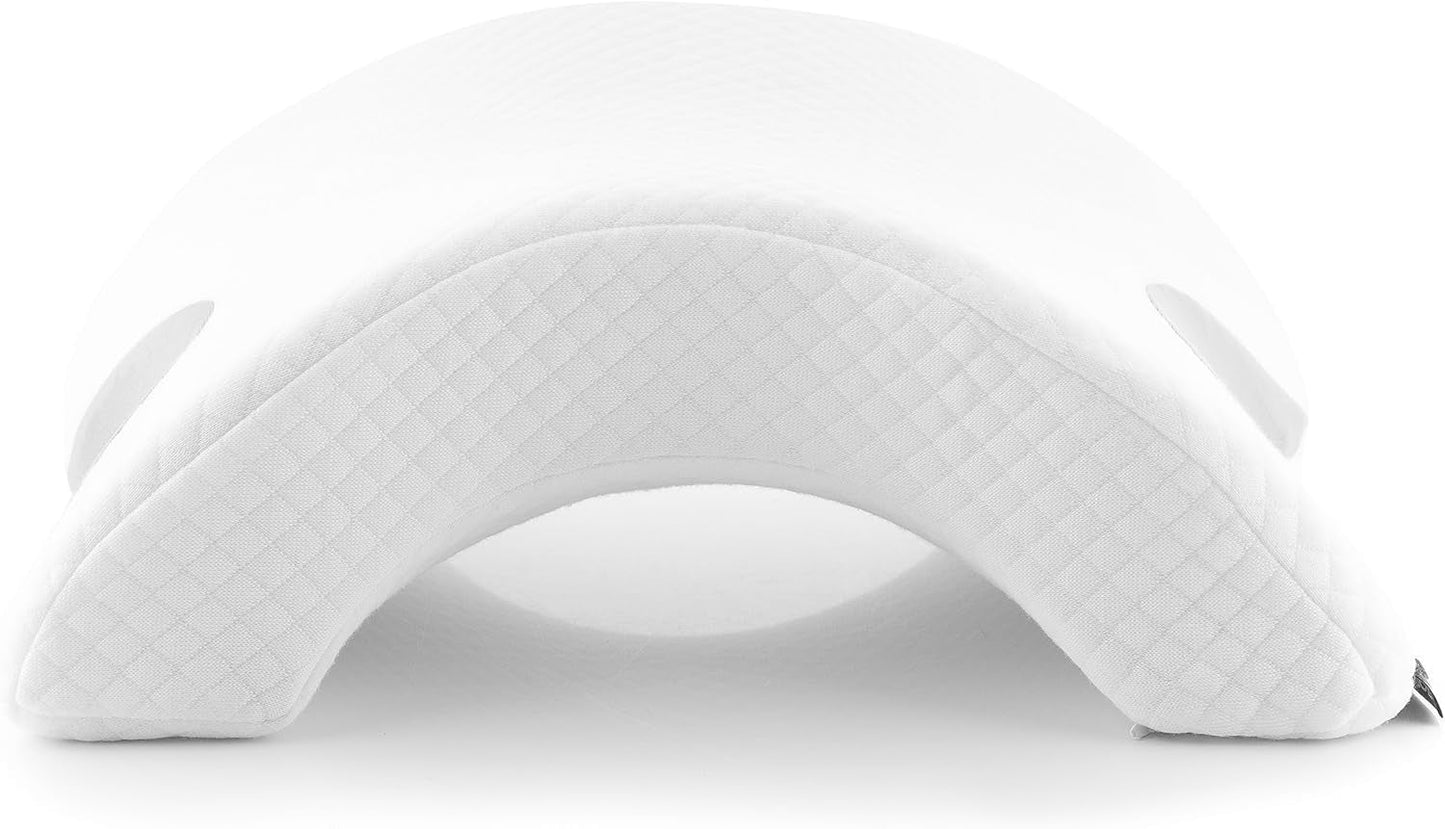 InnovaGoods - Almohada cervical viscoelástica para parejas, Diseño ergonómico para el relax en pareja, Viscoelástica para aliviar la presión, Funda desenfundable, Blanco, 36 x 12,5 x 30,5 cm, Viscoelástica