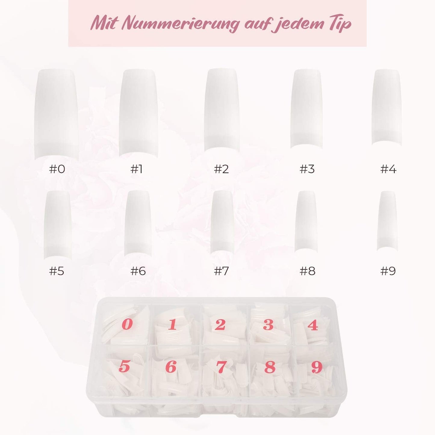 ® Uñas artificiales adhesivas 500 piezas de uñas postizas - Uñas de gel estables - Uñas de calidad de estudio (color natural)