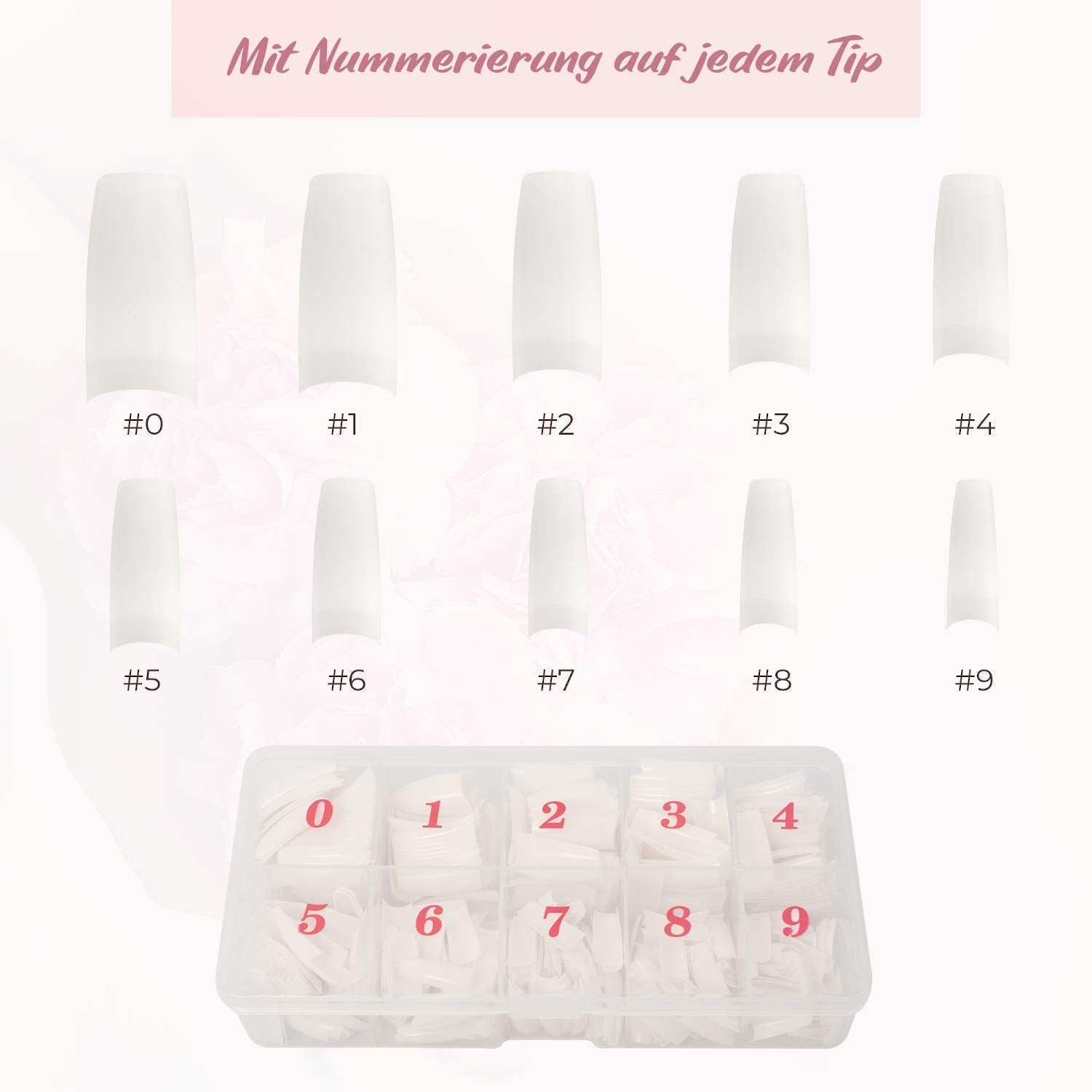 ® Uñas artificiales adhesivas 500 piezas de uñas postizas - Uñas de gel estables - Uñas de calidad de estudio (color natural)