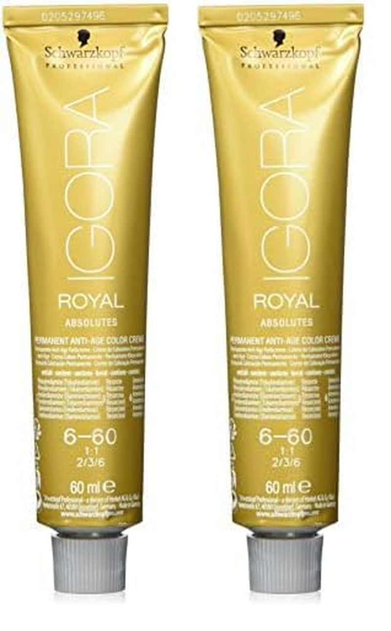 Tinte para el cabello Igora Royal Absolute Age Blend, 7-560 Rubio chocolate dorado medio, 60 ml Naty Shop Tinte para el cabello 6-60 Rubio oscuro chocolate natural 60 ml (paquete de 2)