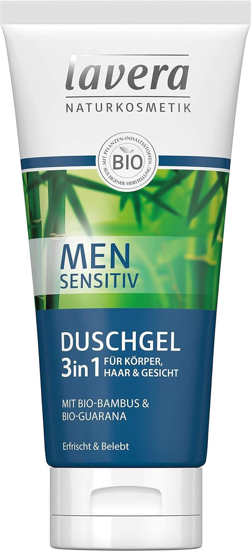 Lavera, Gel de ducha con bambú y guaraná ecológico, 3 en 1, para piel, cabello y rostro, 200 ml Ducha y baño Naty Shop 1