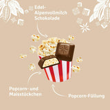 Palomitas Schogetten 1 barra de chocolate x 100g, chocolate con leche con palomitas y trozos de maíz, prácticas piezas individuales. Un manjar. Pieza por pieza.