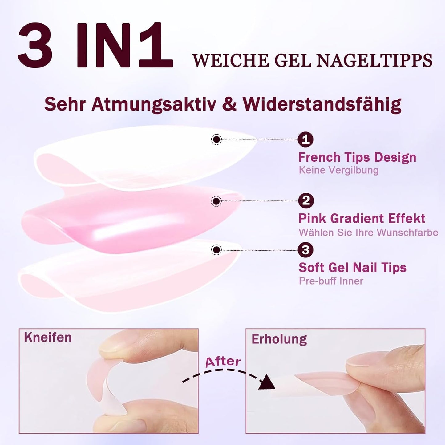 120 piezas de uñas postizas de color rosa nude con pegamento para uñas - 12 tamaños de uñas cortas ovaladas cuadradas a presión - Hermosas uñas, pegamento en uñas artificiales - Adecuado para el diseño de uñas de bricolaje para mujeres (degradado rosa Squaval)