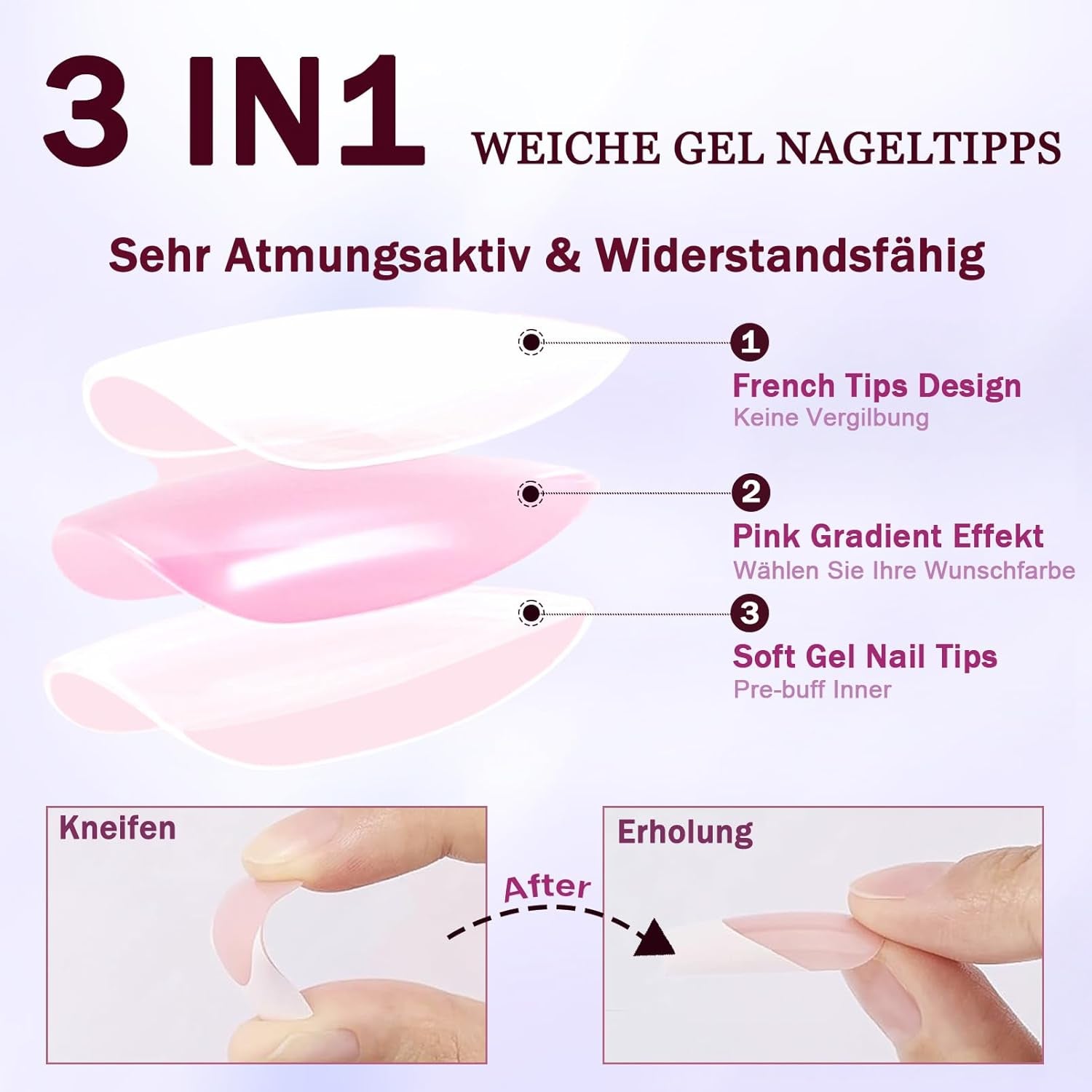 120 piezas de uñas postizas de color rosa nude con pegamento para uñas - 12 tamaños de uñas cortas ovaladas cuadradas a presión - Hermosas uñas, pegamento en uñas artificiales - Adecuado para el diseño de uñas de bricolaje para mujeres (degradado rosa Squaval)