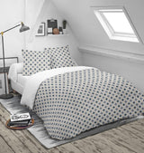 Blanrève Funda nórdica Estampada o Lisa, Templada, Para cama individual, Ecológica, Fácil de mantener, 140 X 200 Cm, Blanco, Gris Edredones y edredones Naty Shop Blanco, gris 140 X 200 Cm
