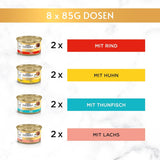 Comida húmeda para gatos Gourmet Gold Refined Ragout, mezcla surtida, paquete de 96 (96 x 85 g)