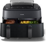 Philips Airfryer Dual Basket Serie 3000, 9L, 2 cestas, 2 platos listos al mismo tiempo, tecnología Rapidair plus aire caliente Electrodomésticos Naty Shop Steam Dual Basket 9 L