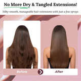 Spray bifásico para el cuidado de extensiones de cabello humano | queratina, colágeno y B5 altamente concentrados | protección y brillo para extensiones de cinta de cabello humano | ideal para extensiones de cabello humano y trenzas de cabello humano | Pack 2 productos para desenredar el cabello Naty Shop