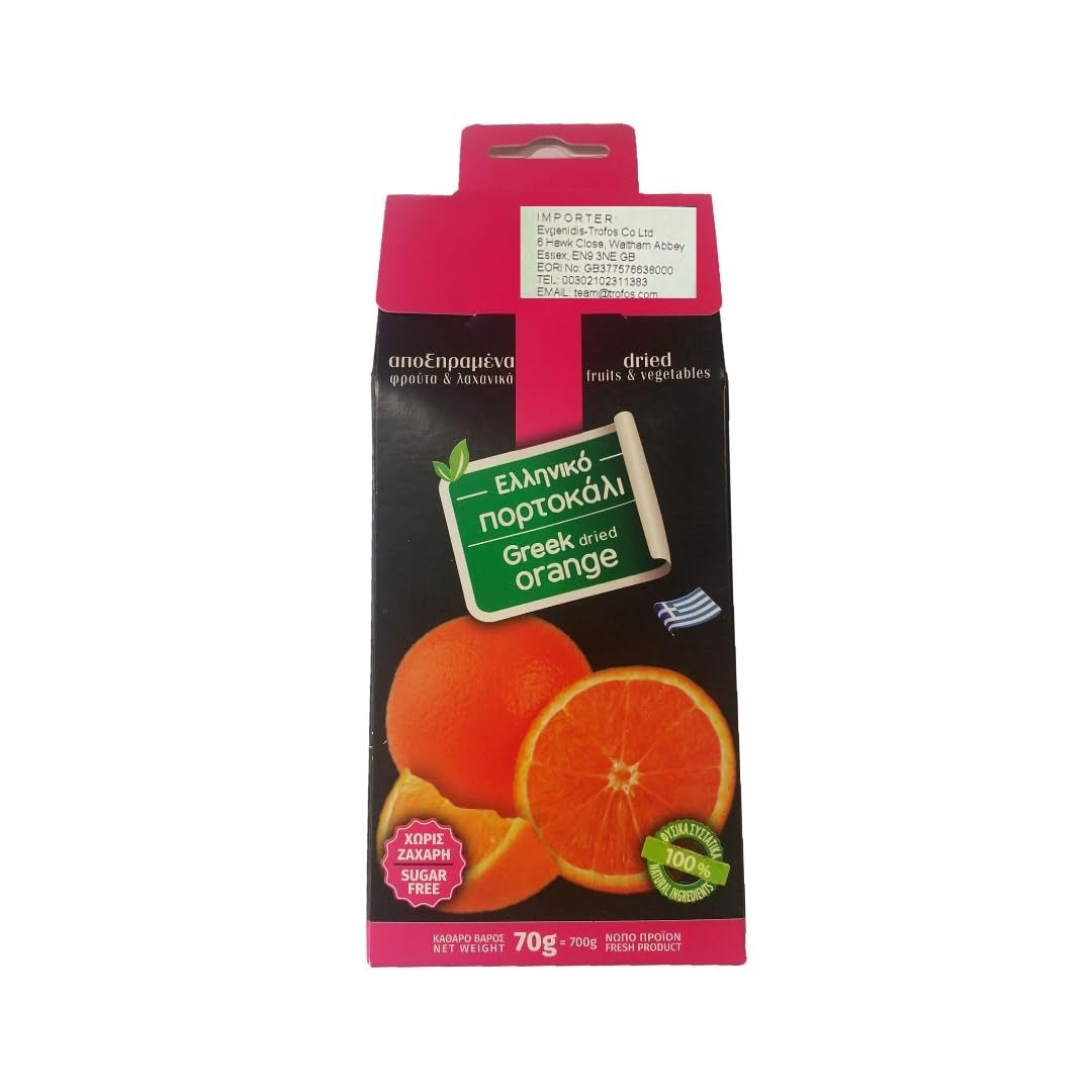 4G - naranjas griegas deshidratadas, paquete de 2 x 70 g (total: 140 g) Productos deshidratados Naty Shop
