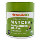 Naturalebio Té Matcha Grado Ceremonial en Polvo Té verde original de Japón. Té verde Matcha de grado ceremonial en polvo elaborado en Uji, Kioto. Ideal para beber, cocinar y tomar café con leche. Caja de 30g.
