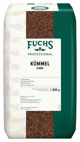 Fuchs Professional - Kümmel ganz | Ungemahlen, zum Würzen von Bratkartoffeln oder Krautgerichten | Calidad profesional para grandes empresas gastronómicas y gastronómicas | Bolsa reciclable de 1 kg.