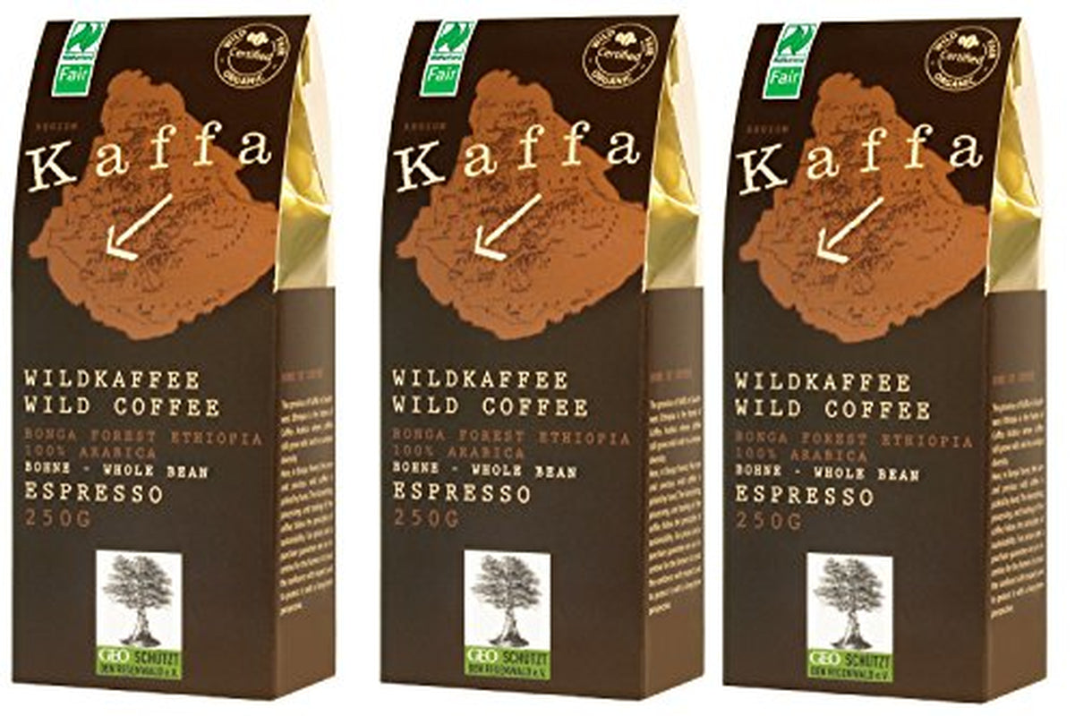 3 x Granos de espresso Kaffa Café Silvestre Orgánico 250 g