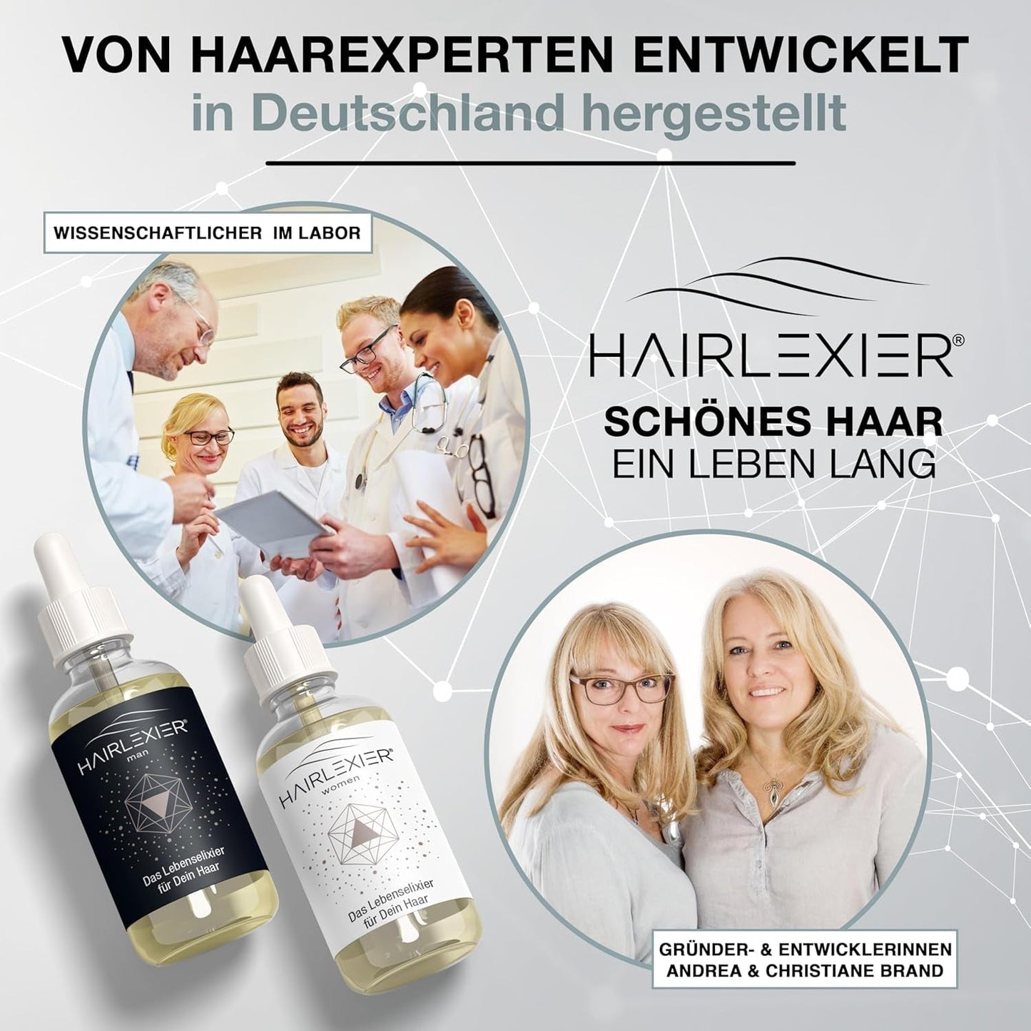 Hairlexier Remedio para el crecimiento del cabello para mujeres - Aceite capilar de romero, aceite capilar de ricino, aceite de lavanda, suero capilar natural contra la caída difusa del cabello, favorece el crecimiento del cabello, vegano y orgánico + Libro de trabajo Cuidado del cabello Naty Shop