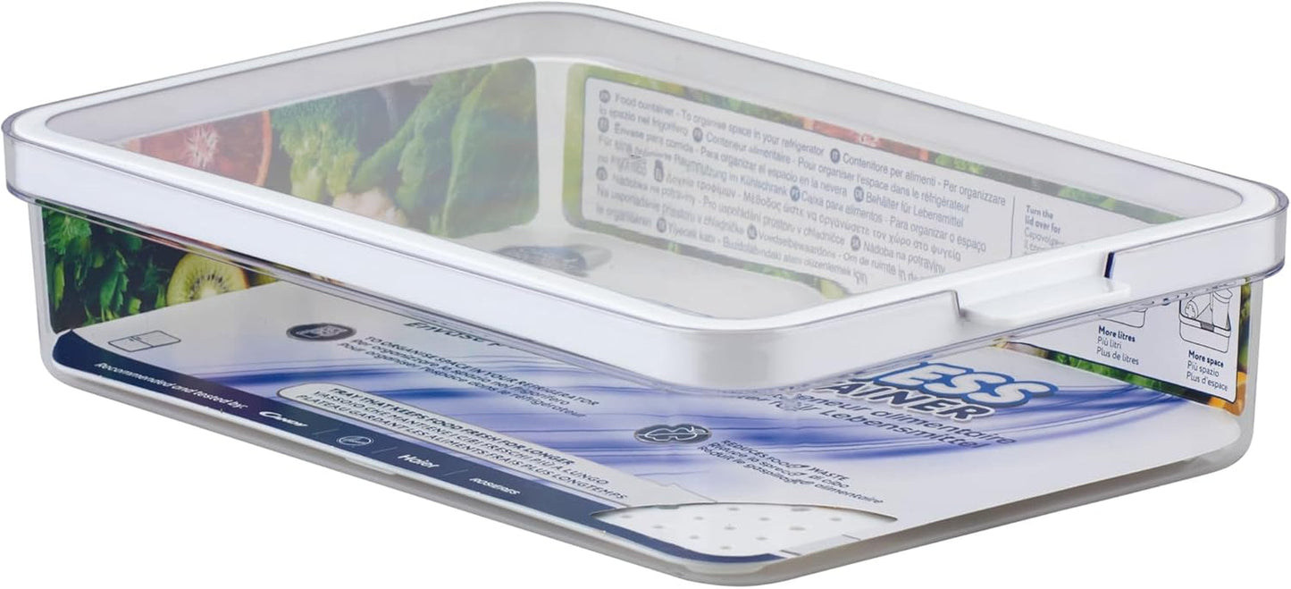 CARE + PROTECT Contenedor de alimentos inteligente, perfectamente apilable, organizador frigorífico, protege los alimentos de la humedad, mantiene los alimentos frescos por más tiempo, 2,15 L Naty Shop cajas de conservación de alimentos 2,6 L