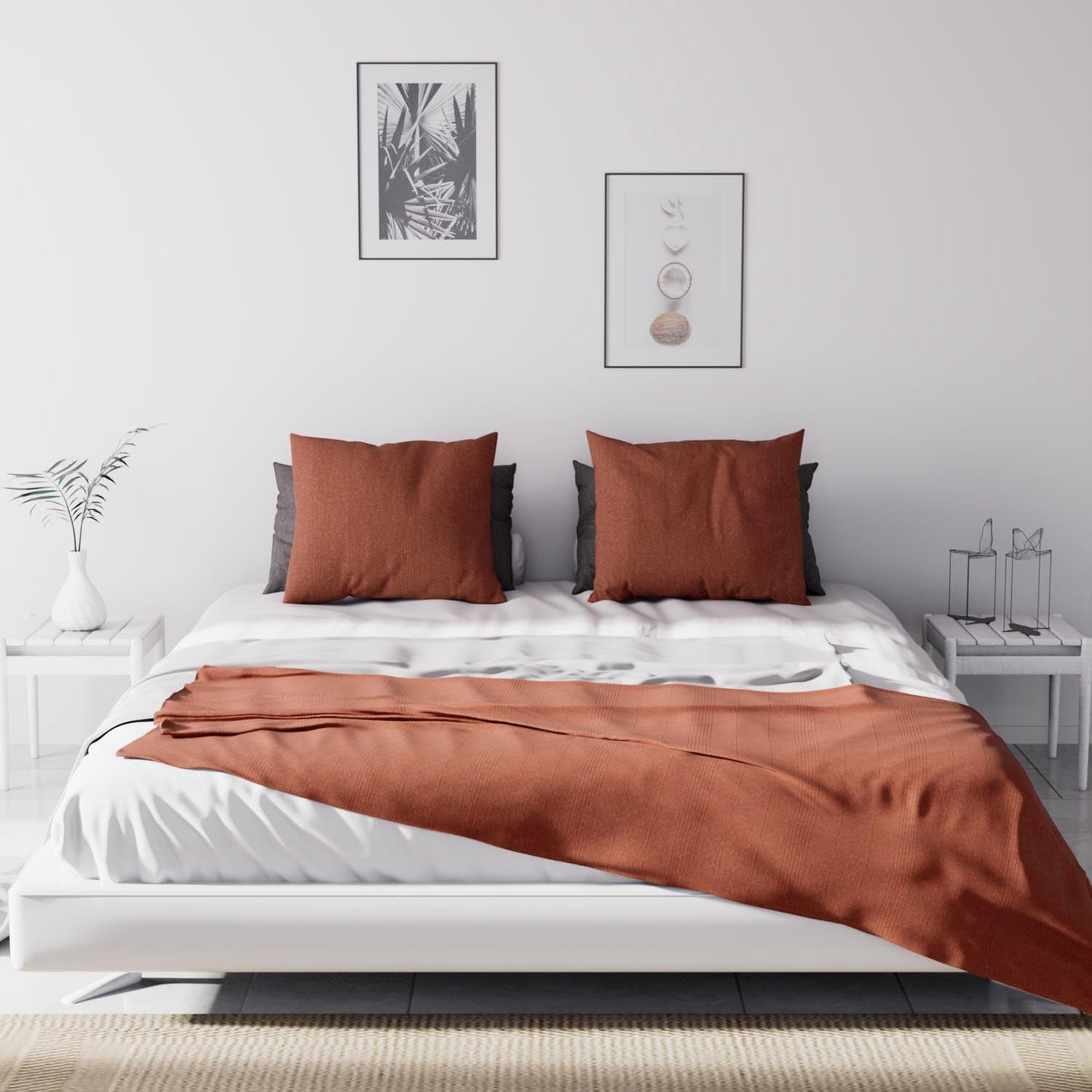 Soleil D'Ocre, Adele, colcha, funda para sofá, algodón, rojo ladrillo, 220 X 240 Cm Camas y mantas Besuche den Soleil d'ocre-Store