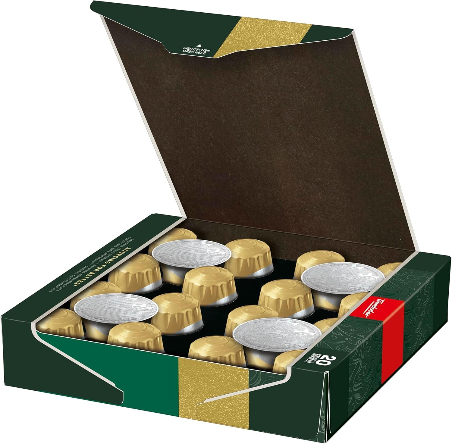 Jacobs Kaffeekapseln Krönung Crema, Intensidad 6/12, 10 x 20 Getränke, Nespresso* compatible Kaffee Kapseln, 200 Kapseln