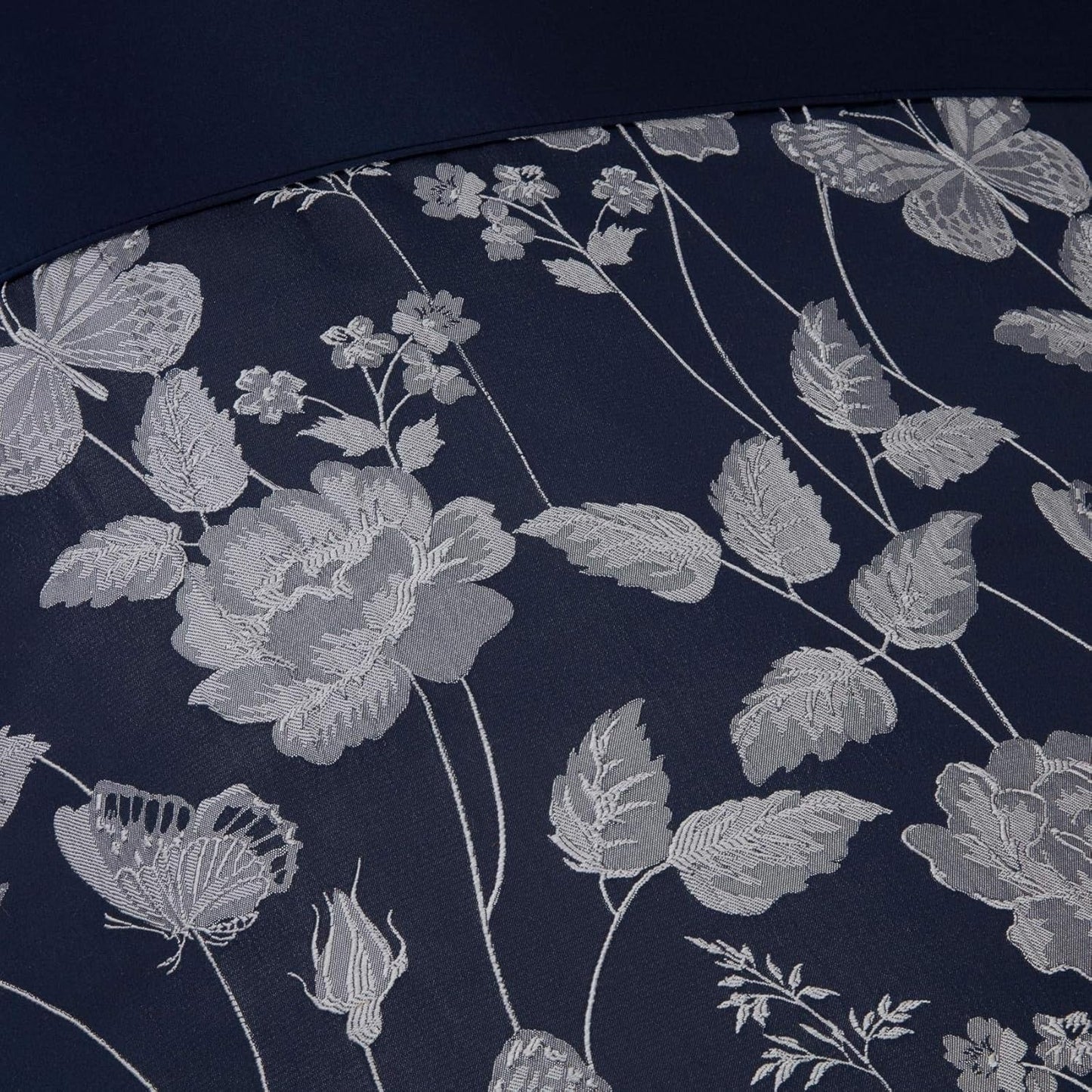 Edredón Mariposa Prado para Cama Super King Size, 100% Poliéster, Edredones y Edredones Azul Marino Naty Shop