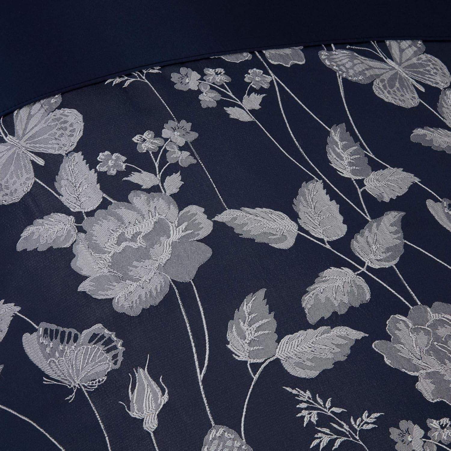Edredón Mariposa Prado para Cama Super King Size, 100% Poliéster, Edredones y Edredones Azul Marino Naty Shop