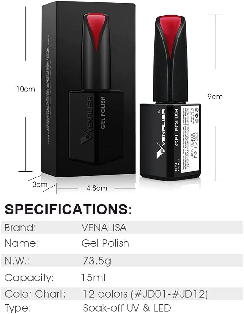 VENALISA Esmalte de uñas UV Coral Orange 15ml Esmalte de uñas en gel para lámpara de uñas UV Modelos de esmalte de uñas en gel de color naranja coral transparente para diseño de uñas DIY