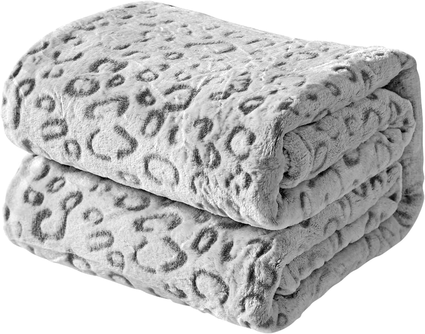 FY FIBER HOUSE Tiro de Franela Polar, Manta de Microfibra con Estampado de Guepardo 3D, 228 X 274 cm, Morado Edredones y Edredones Naty Shop Gris, Estampado de Leopardo 40"X50"