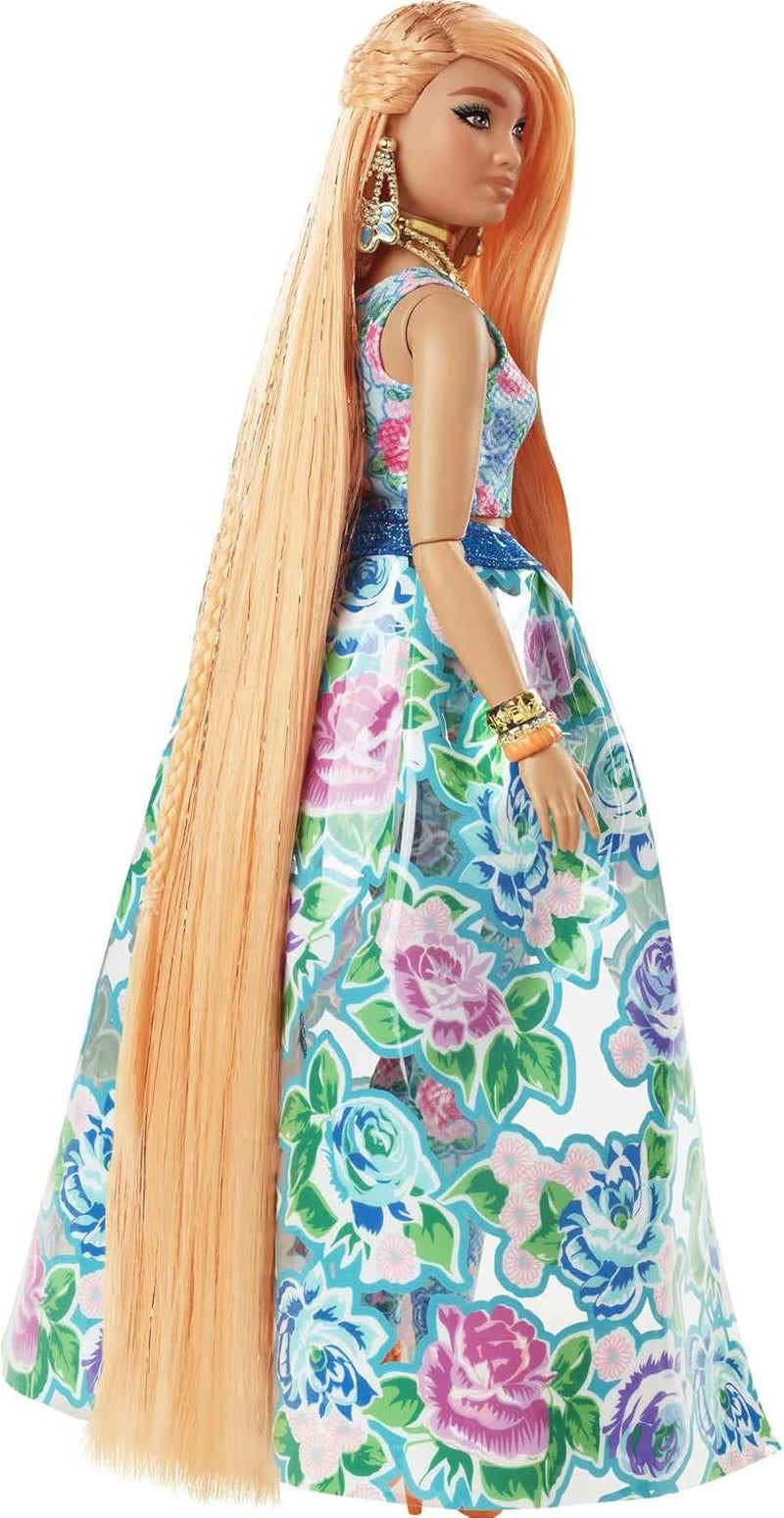 Barbie Extra Fancy, Cabello Largo Y Curvado Rubio Fresa, Traje De Dos Piezas, Gato Azul, Bolso Rosa, Gafas De Sol De Piña, Incluye Muñeca, Adecuada Para Regalo, Hhn14 Naty Shop Muñecas