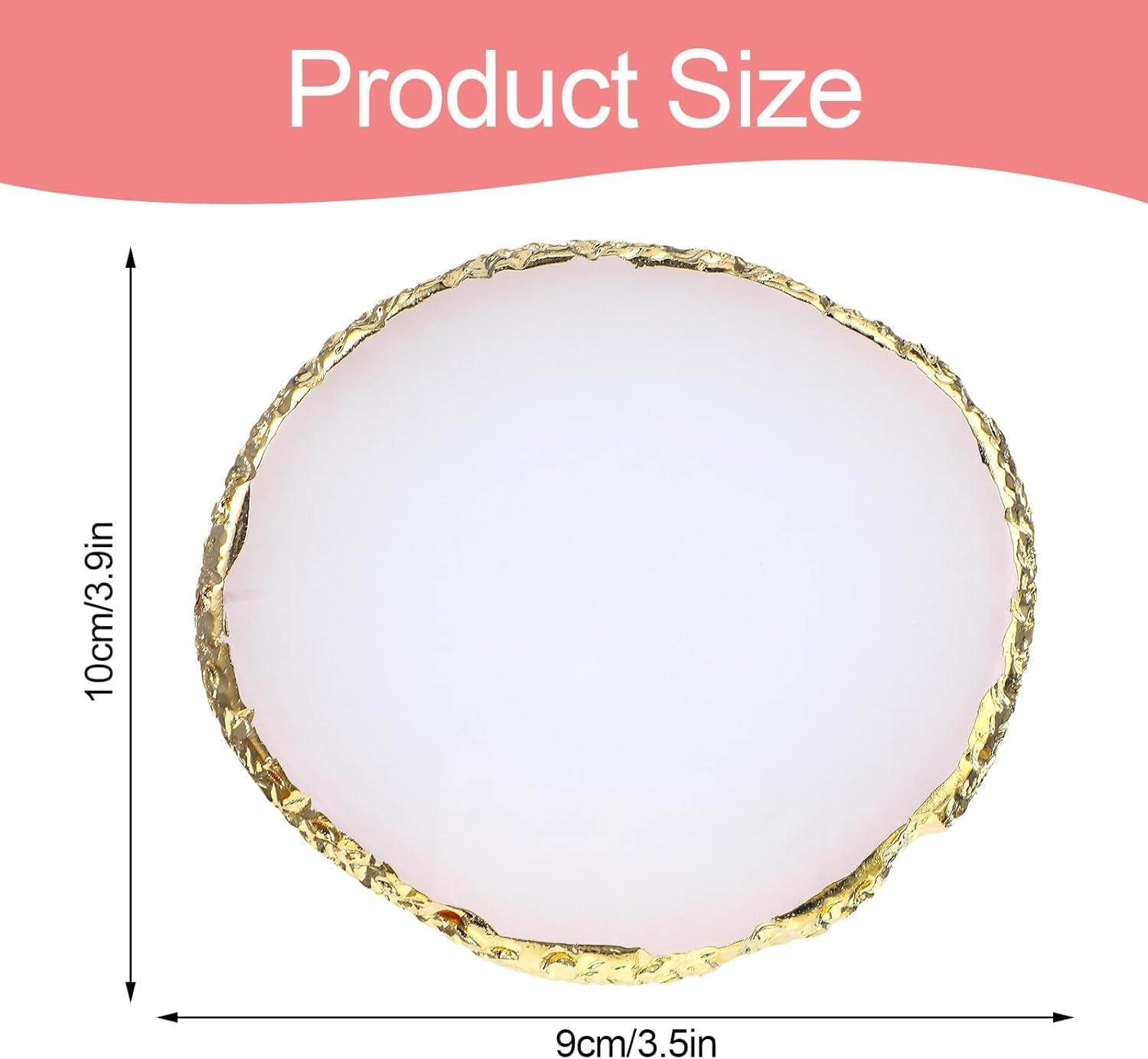 Harz Nail Art Palette, Maniküre Gemalt Palette, Goldener Rand Nagelleck Palette, Nail Art Make up Paletten Display Fach Nagel DIY Zubehör (blanco)
