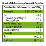 FRECHE FREUNDE Bolsita de fruta ecológica exprimible con manzanas, plátanos, espinacas y pepino, puré de frutas y verduras en bolsita exprimible para bebés a partir de 6 meses, vegano, paquete de 6 (6 x 100 g)