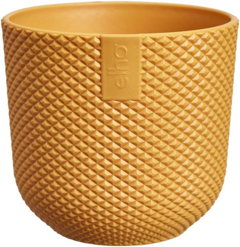 elho Jazz Round Mini 7cm - Macetas de interior - 100% plástico reciclado - Ø 7 x H 6,5 cm - Amarillo/Ámbar