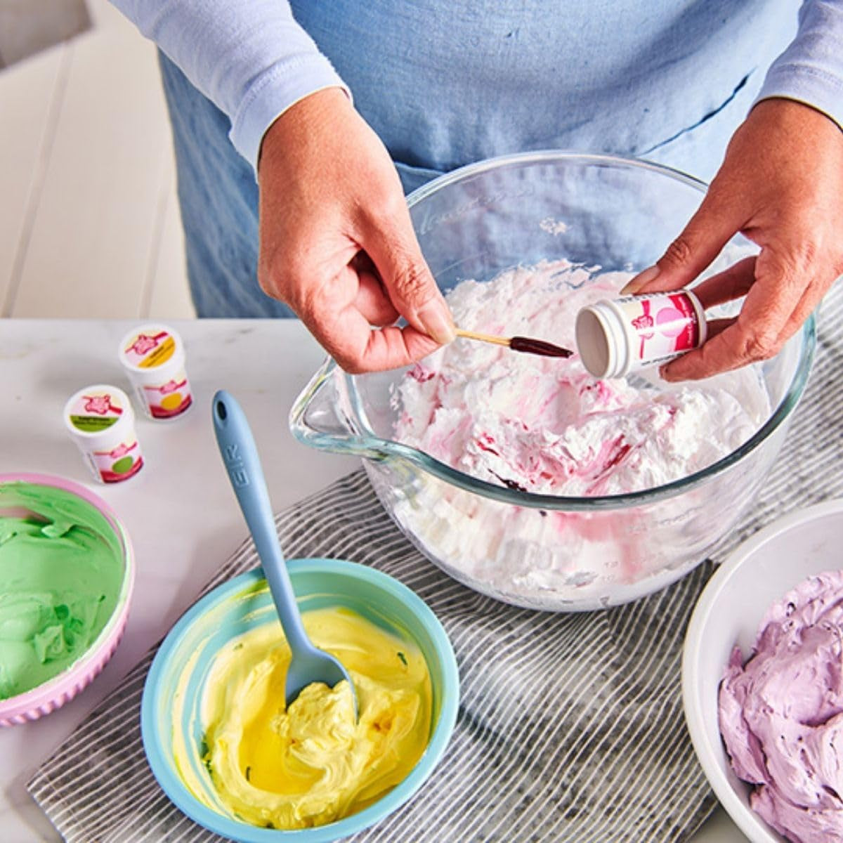 Funcakes Paste Colorants Set de colorantes alimentarios, 8 piezas: Colorante alimentario concentrado para masa, crema, fondant, mazapán, masa, pasta de modelar y pasta de flores. Halal.