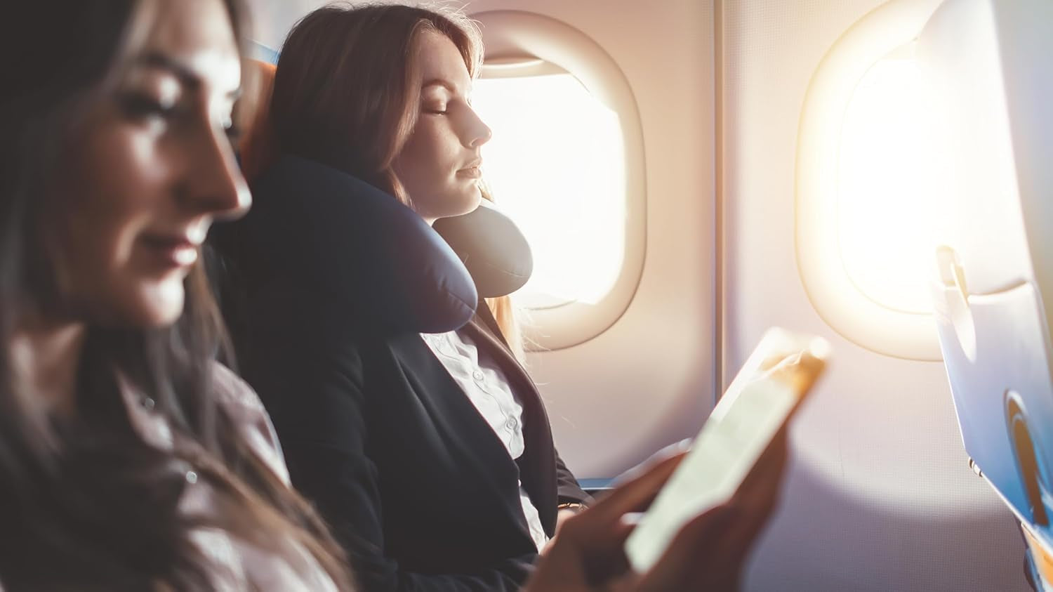 Lemos Home Almohada para el cuello con relleno de microfibra, almohada de apoyo para el cuello, cómoda almohada de viaje para avión, coche, oficina, ideal para camping, vacaciones y dispositivos de viaje (verde menta)