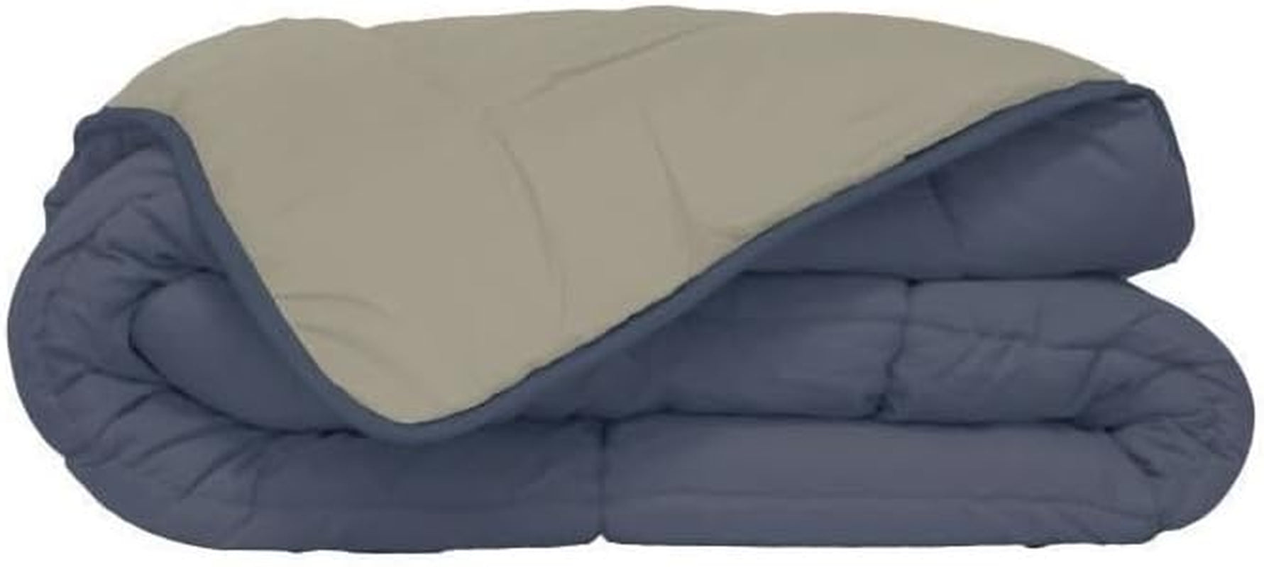 Poyet Motte Edredón lavable con funda fija - 140X200 Cm - Azul petróleo/beige masilla Edredones y colchas Naty Shop Gris 140 X 200 Cm