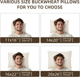 LOFE Almohada para dormir de trigo sarraceno orgánico, 14.0 x 20.0 in, ajustable, transpirable, soporte cervical para dormir fresco para personas que duermen boca arriba y de lado (cascos de trigo sarraceno tartario) Naty Shop Standard Pillows