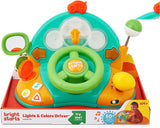 Bright Starts, volante de juguete, Lights & Colors Driver, con música, ruidos de auto, intermitentes, palanca de cambios y más Bebe Naty Shop Toys