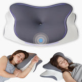 Almohada Para El Cuello Almohada Ortopédica Para La Cabeza Almohada De Espuma Con Memoria Almohada Para Impactos Laterales - Diseño Ergonómico Forma Hueca Para Impactos Laterales, Dorsales Y Abdominales Gris Claro Almohadas Ortopédicas Cervicales Naty Shop Gris Oscuro 66X40X14Cm