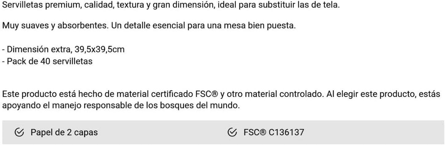 Servilletas de papel Renova, azul dorado - 40 servilletas