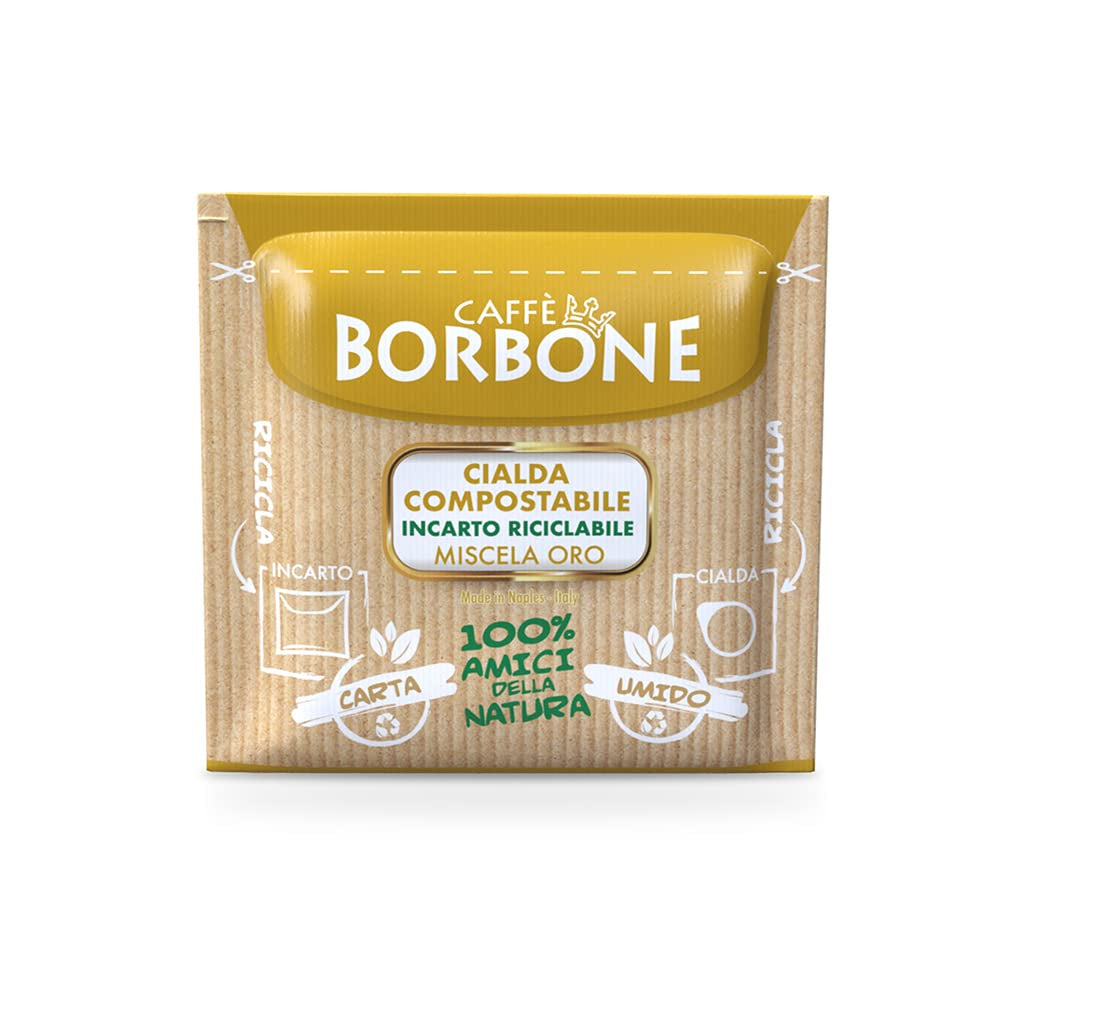 Caffè Borbone Kompostierbare Kaffeepads, Gold-Kaffeemischung - 100 blocs - Compatible con los blocs de papel ESE System 44 mm