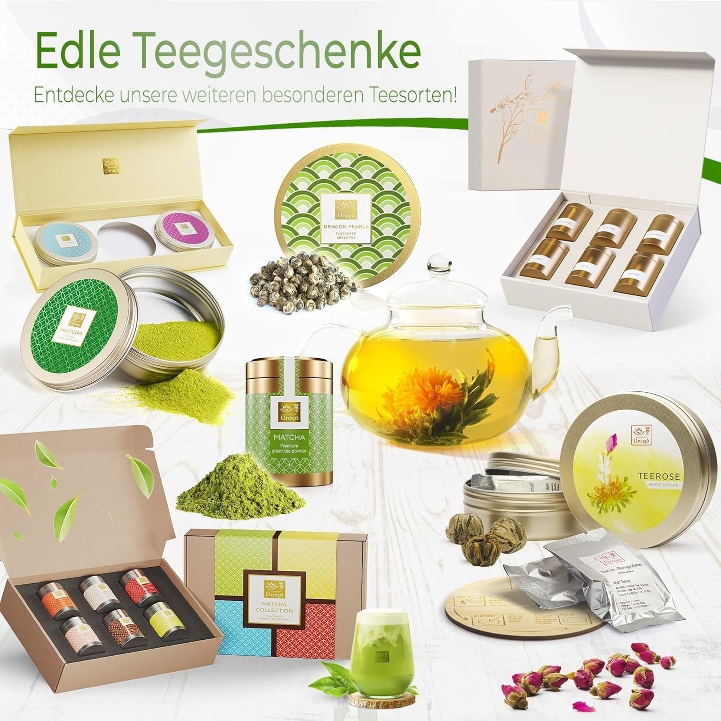 Uniqo Té Matcha en polvo 200 g en envase ecológico recargable